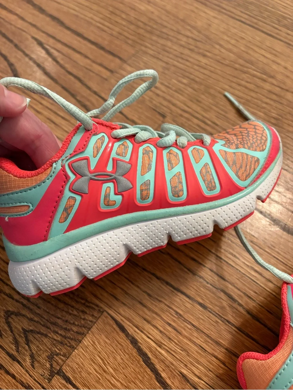 Under Armour Girl’s Coral and Mint Athletic Running Shoes